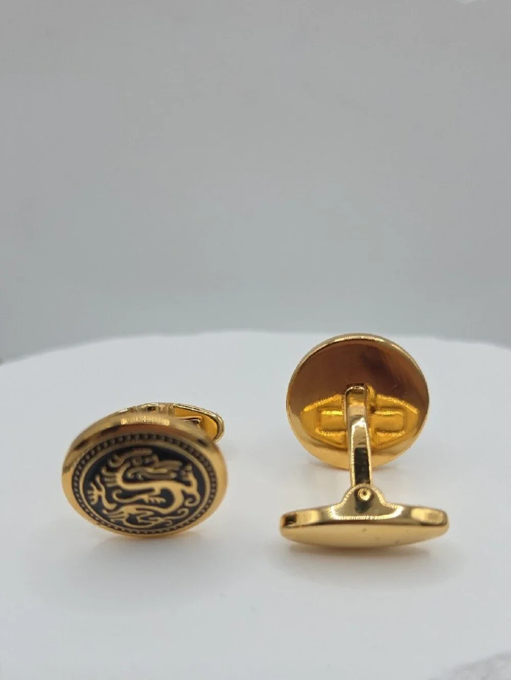 MEL New York Gold Plated Celtic Dragon Cufflinks